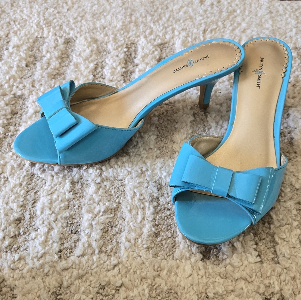 Y2K Blue Bow Kitten Heels